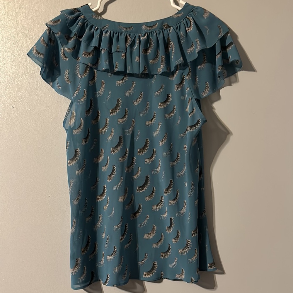 She Said Blue Ruffled Women's Top Size Large - Picture 4 of 4